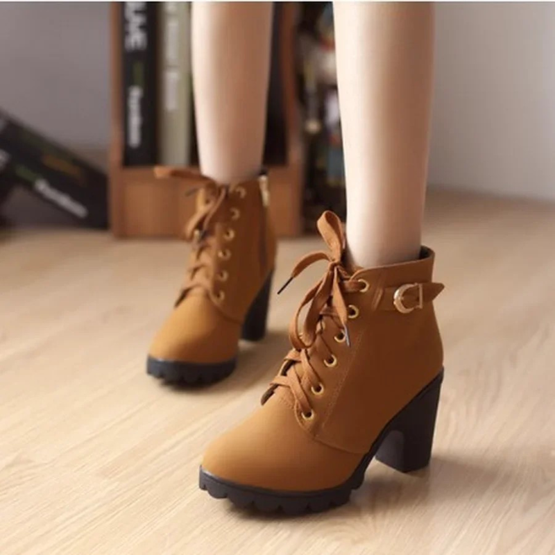 Bottines marron femme style chic -Camille