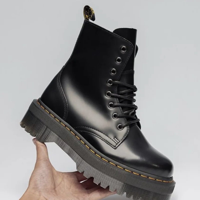 Bottines en noir cuir femme élégance-Mina
