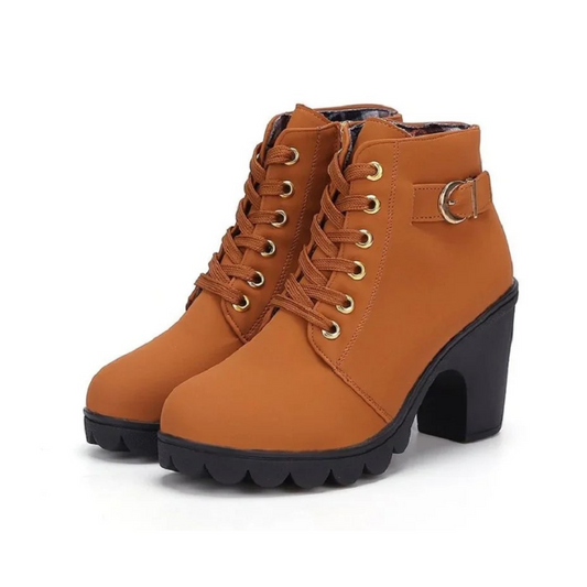 Bottines marron femme style chic -Camille