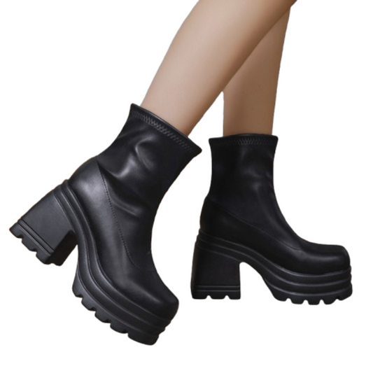 Bottines femme talon semelles épaisses décontractées-Alia
