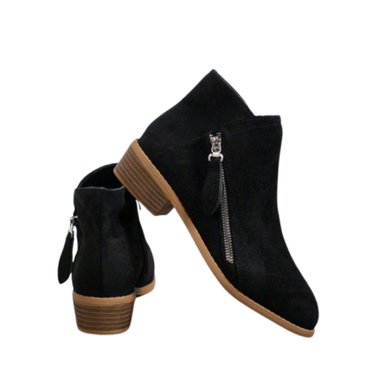 Bottines femme talon noir bas confort et look affirmé-Rachel