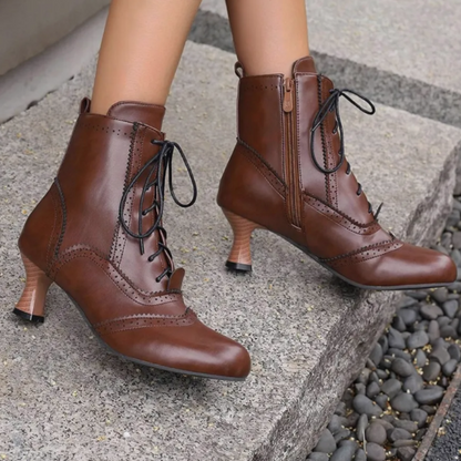 Bottines pointue femme lacets moderne-Zoé