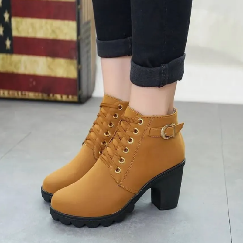 Bottines marron femme style chic -Camille