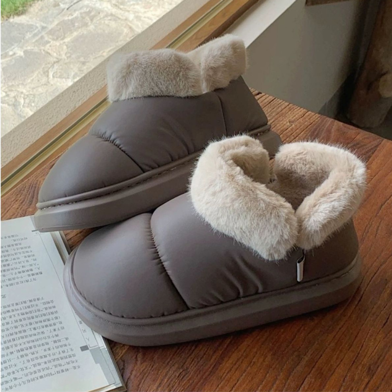 Bottines femme neige à nœud papillon épaisse-Lina
