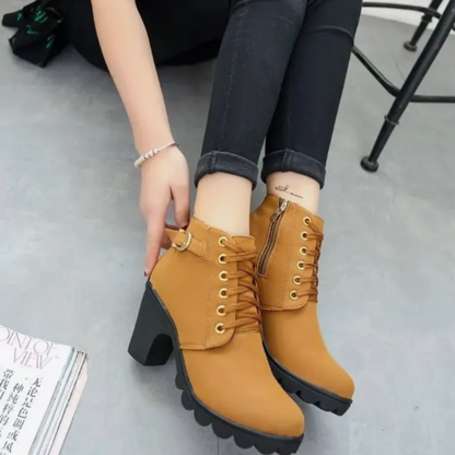 Bottines marron femme style chic -Camille
