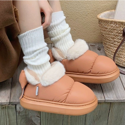 Bottines femme neige à nœud papillon épaisse-Lina