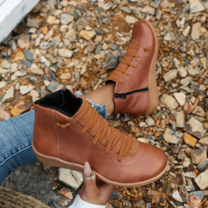 Bottines marron femme plat court vintage-élodie