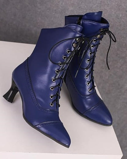 Bottines pointue femme lacets moderne-Zoé