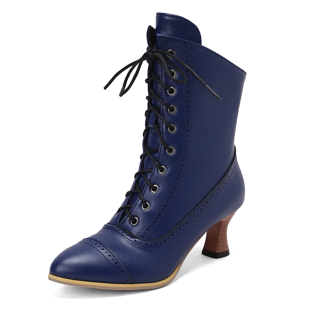 Bottines pointue femme lacets moderne-Zoé