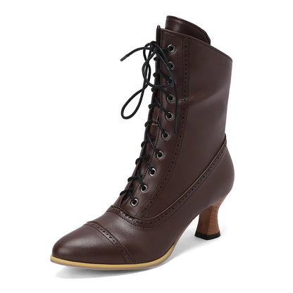 Bottines pointue femme lacets moderne-Zoé