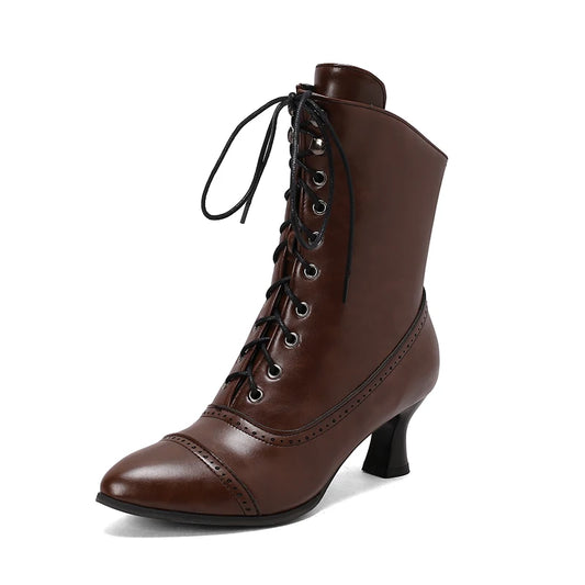 Bottines pointue femme lacets moderne-Zoé