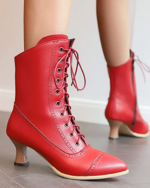 Bottines pointue femme lacets moderne-Zoé