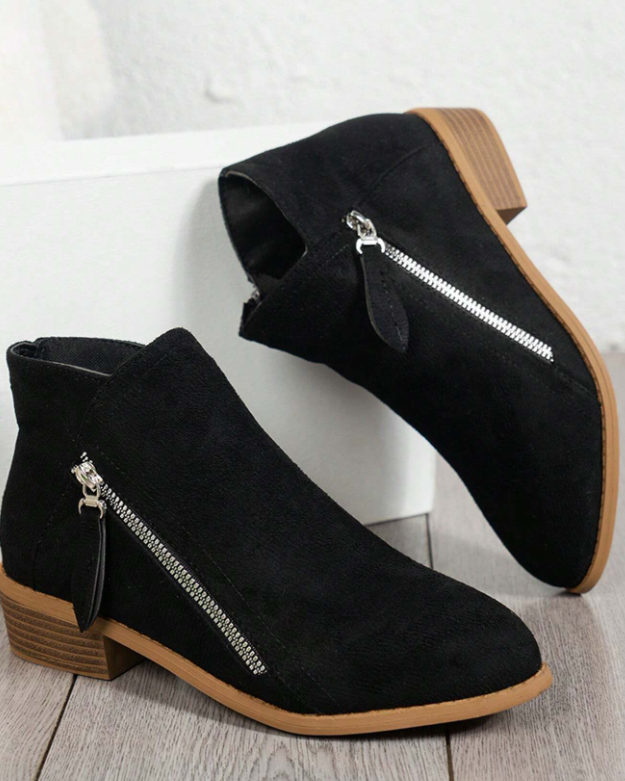 Bottines femme talon noir bas confort et look affirmé-Rachel