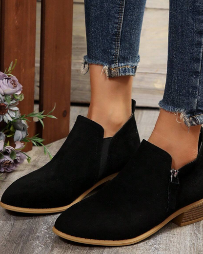 Bottines femme talon noir bas confort et look affirmé-Rachel