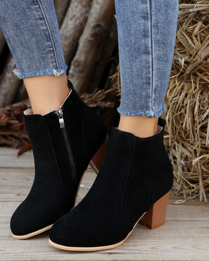 Bottines femme talon noir bas confort et look affirmé-Rachel