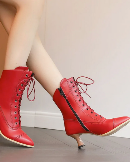 Bottines pointue femme lacets moderne-Zoé